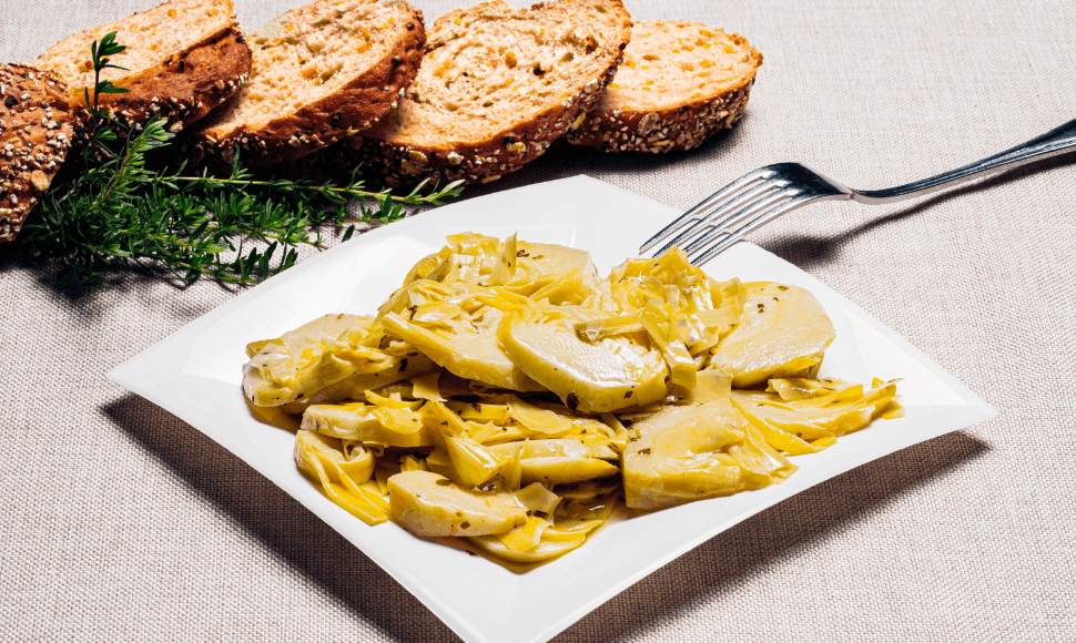 Fettine di carciofo trifolate in olio